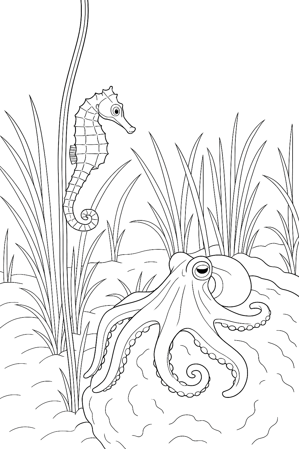 Seahorse Seagrass Octopus